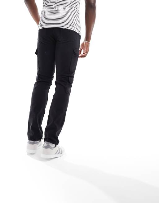 DTT Tall - Stugge utility-cargojeans met rechte pasvorm in zwart met wassing, 3 van 5