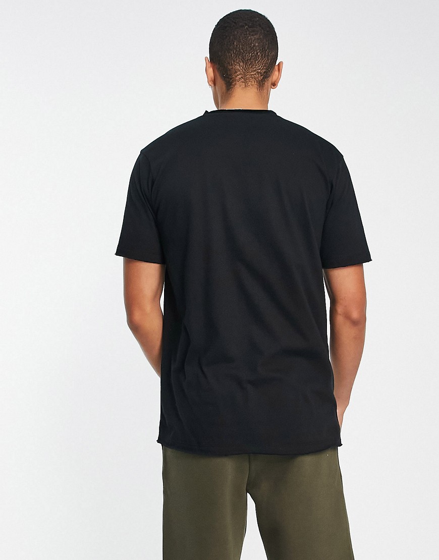 T-shirt nera con bordi grezzi-Nero - Don't Think Twice T-shirt donna  - immagine3