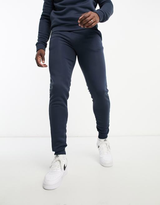 DTT Tall – Trainingsanzug in Marineblau aus Sweatshirt mit kurzem Reißverschluss und Jogginghose, 4 von 4