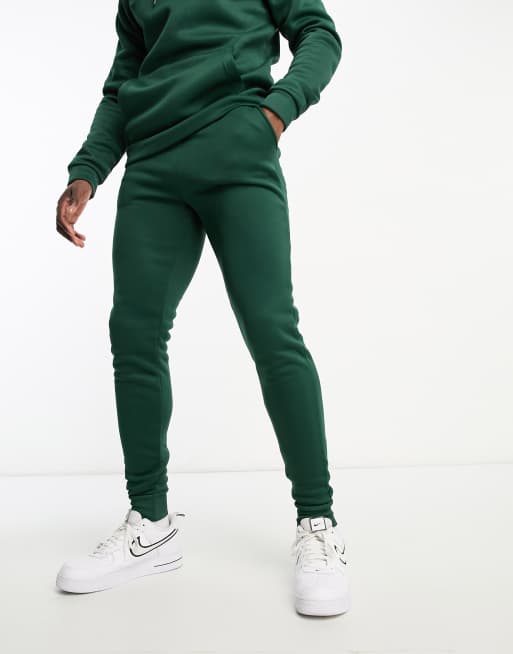 DTT Tall - Tuta sportiva con felpa con cappuccio e joggers verde scuro, 3 di 4