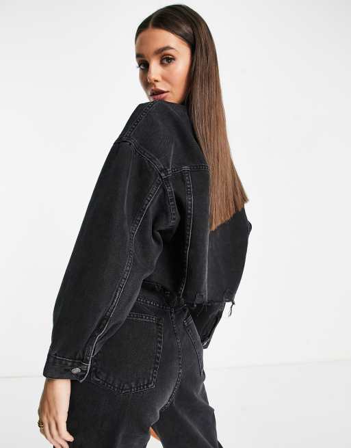 DTT Tall Veste en jean oversize courte