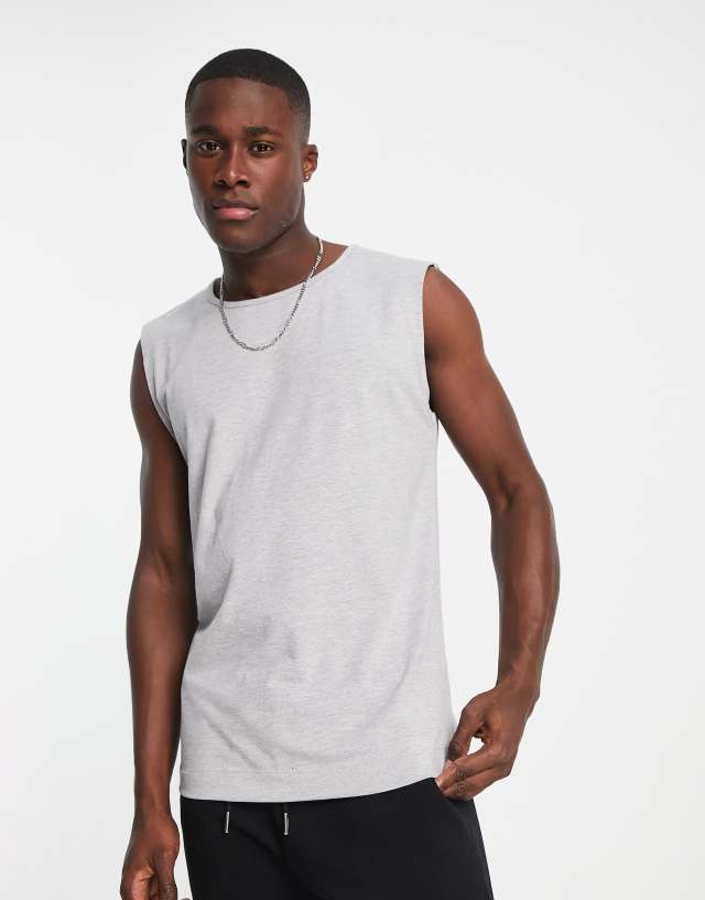 DTT tank top in light heather gray