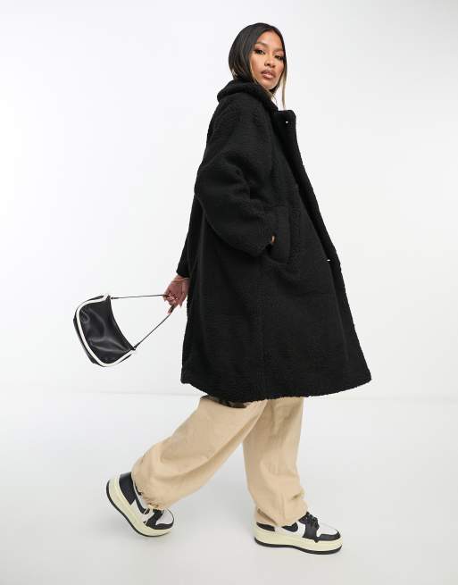 Fur Cappotto Lungo Teddy Bear Zara Cappuccio Teddy Nero Lungo Fur