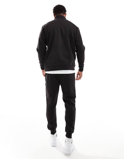 DTT – Trainingsanzug in Schwarz aus Sweatshirt mit kurzem Reißverschluss und Jogginghose, 3 von 4