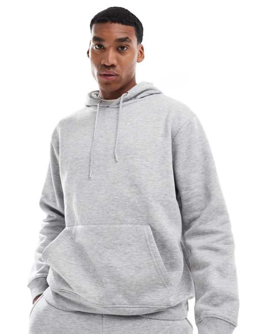 DTT - Tuta sportiva con felpa con cappuccio e joggers grigio chiaro mélange, 3 di 4