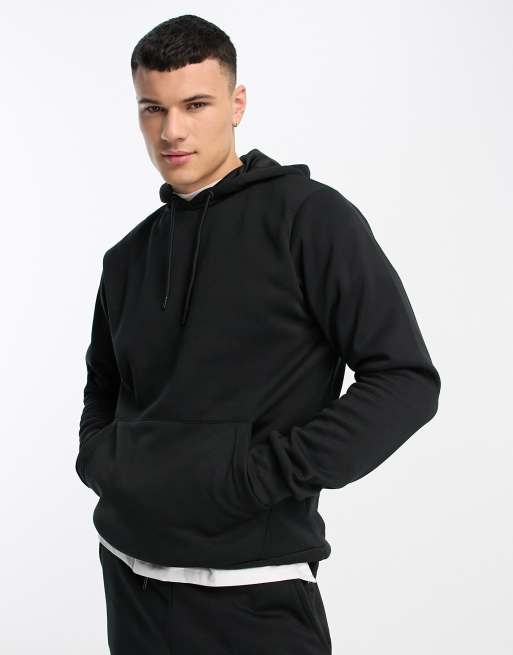DTT - Tuta sportiva con felpa con cappuccio e joggers nero, 2 di 4
