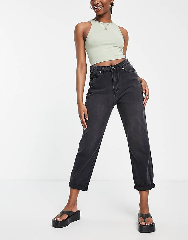 Don't Think Twice - DTT Veron relaxed fit mom jeans in washed black
