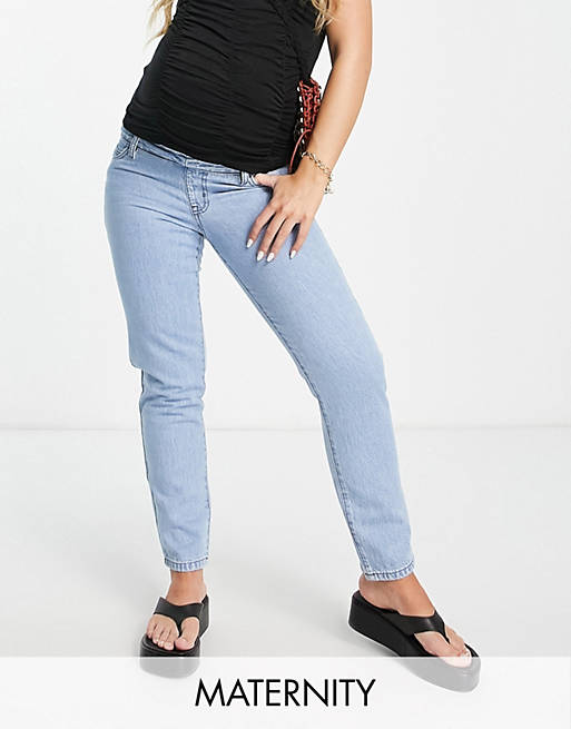 DTT - Zwangerschapskleding - Lou - Mom jeans in lichtblauw met wassing  
