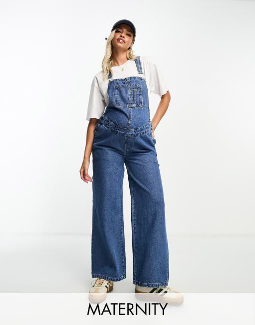 DTT - Zwangerschapskleding - Lucy - Denim tuinbroek in mid-wash blauw