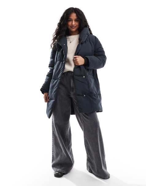 DTT – Zweireihige Pufferjacke in Schwarz - view 1