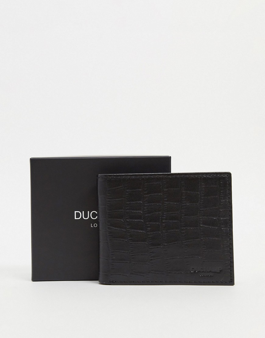 Duchamp - Læderpung med krokodillemønster-Sort