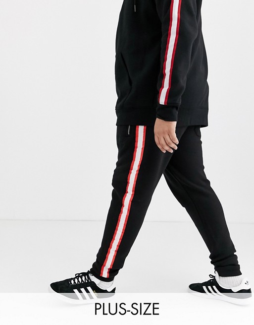 Duke king size joggers with leg taping in black