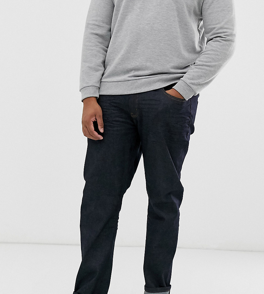 Duke – King Size – Marinblå jeans i styv denim med kontrastsöm