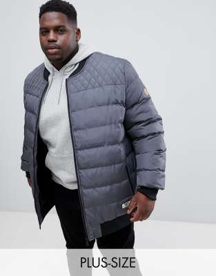 Duke PLUS Quilted Bomber Jacket In Charcoal