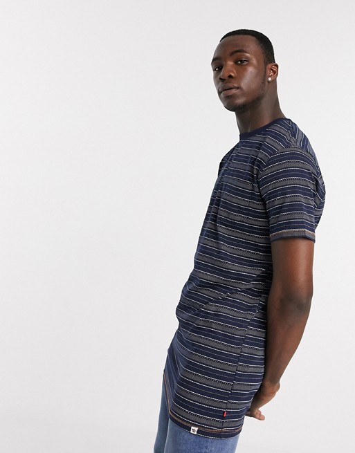 Duke Tall printed Stripe T-Shirt With Chest Pocket