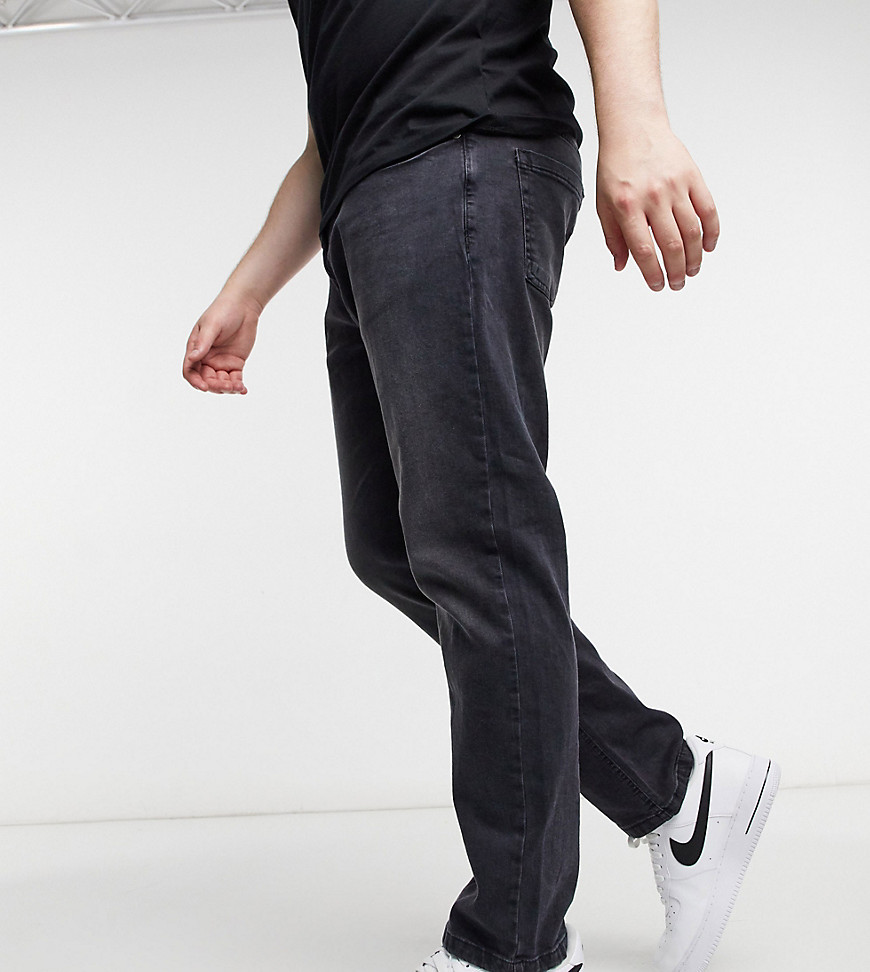 Duke tapered fit stretch jeans in black wash