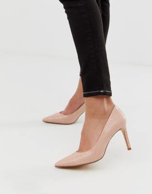 Dune abigail pointed stiletto court shoes-Pink