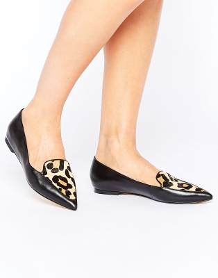 Dune Austin Leopard Vamp Flat Shoe