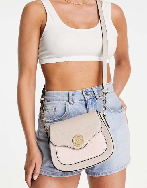 Dune - Borsa a tracolla color crema con patta