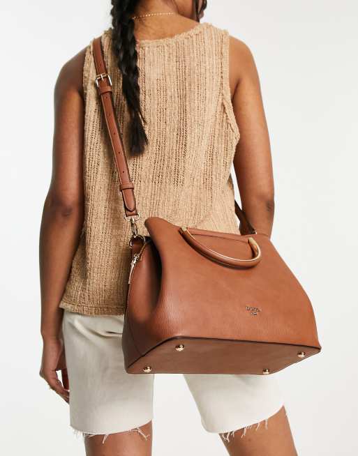 Dune - Borsa a tracolla color cuoio con manici superiori