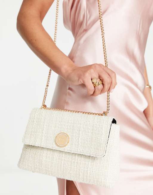 Dune - Borsa da spalla color crema testurizzata