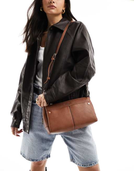 Borsa a spalla color cuoio sales