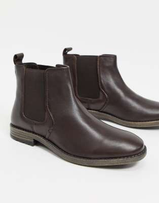 bottines plates cuir marron stradivarius