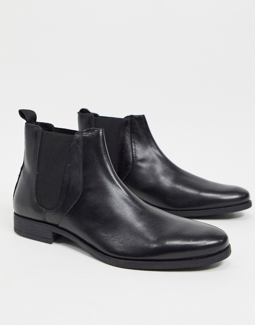 Dune chelsea ankle boots in black leather