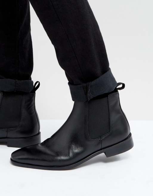 Dune Chelsea Boots In Black Leather | ASOS