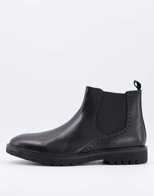 asos black leather boots