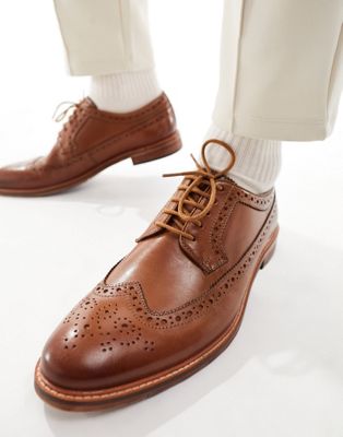Dune classic leather brogues in tan