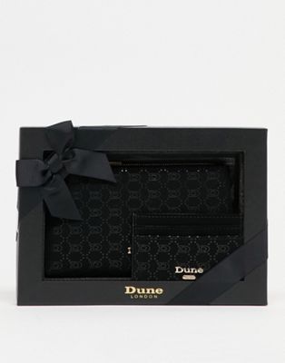Dune - Coffret cadeau avec pochette et porte-cartes à monogramme - Noir | ASOS