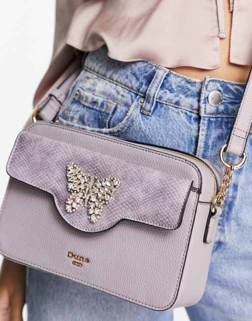 Dune crossbody bag with front pocket in mauve