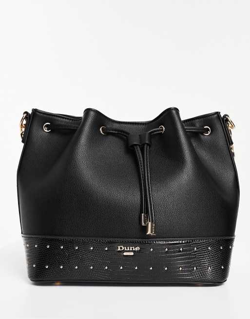 Dune - Crossbody buckettas met studs in zwart, 4 van 4