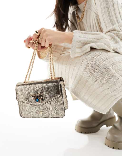 Dune - Crossbody tas met insectdetail in goud, 3 van 4