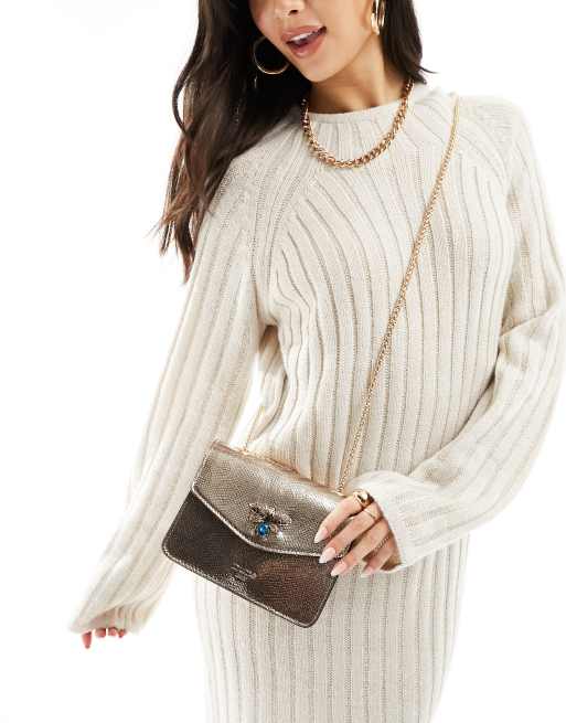 Dune - Crossbody tas met insectdetail in goud, 4 van 4