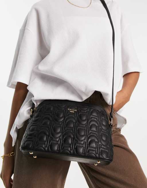 Dune D quilt cross body bag in black ASOS