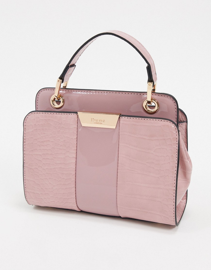 Dune diniliza textured highshine structured shoulder bag-Pink