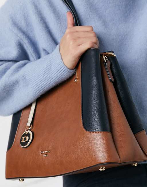 Dune doriss tote bag in tan cream black