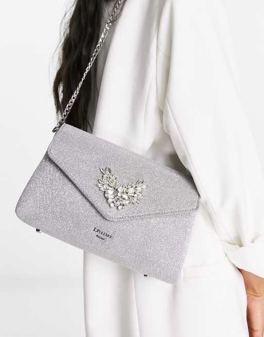 Dune silver clutch hot sale