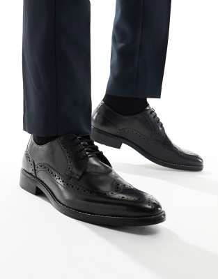 Dune formal leather brogues in black | ASOS