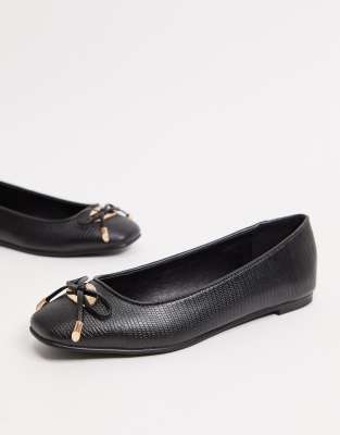 dune black ballet pumps