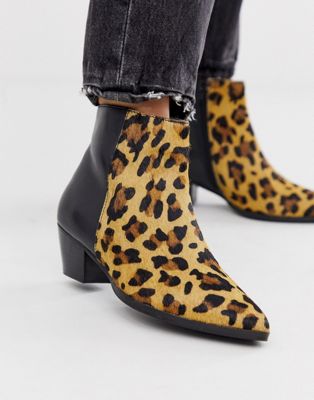 dune leopard print ankle boots