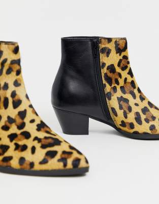 dune leopard print ankle boots