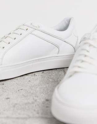 dune white leather trainers