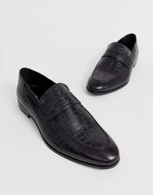 new look chunky croc loafer in black