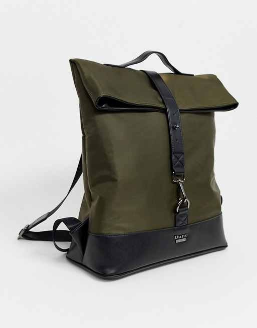 Dune Lewis backpack in khaki nylon
