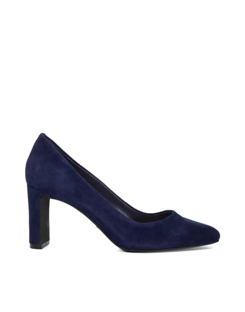 Dune London Arriving court shoes in navy - view 1