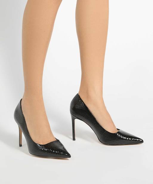 Dune London Assured court shoes in black, 3 of 4