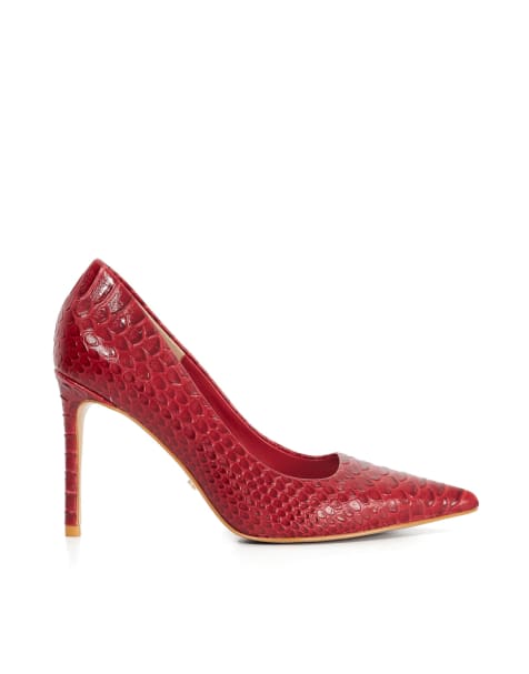 Dune London Assured court shoes in red - view 1